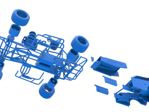 Vintage Dirt Modified stock car Version 4 Scale 1 to 25 3Dプリントモデル