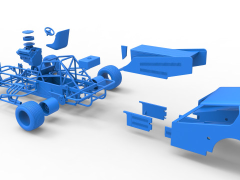 Vintage Dirt Modified stock car Version 4 Scale 1 to 25 3Dプリントモデル