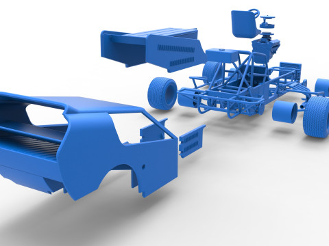 Vintage Dirt Modified stock car Version 4 Scale 1 to 25 3Dプリントモデル