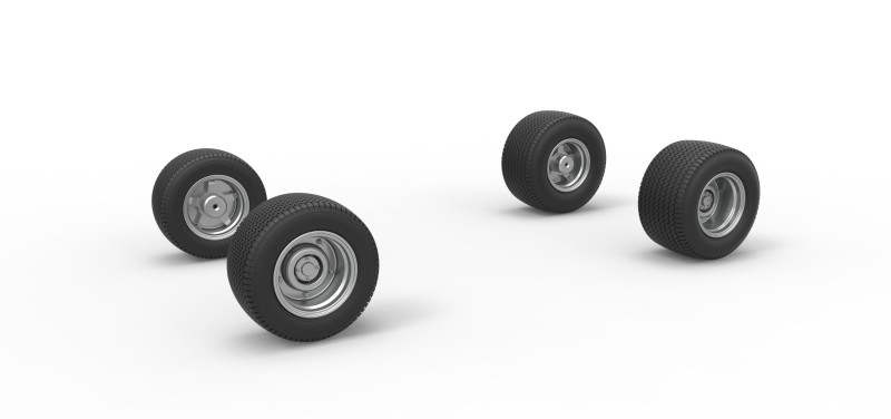 Wheel set of Northeast Dirt Modified stock car Version 4 Scale 1 to 25 Model Cetak 3D .c4d .max .obj .3ds .fbx .stl .blend