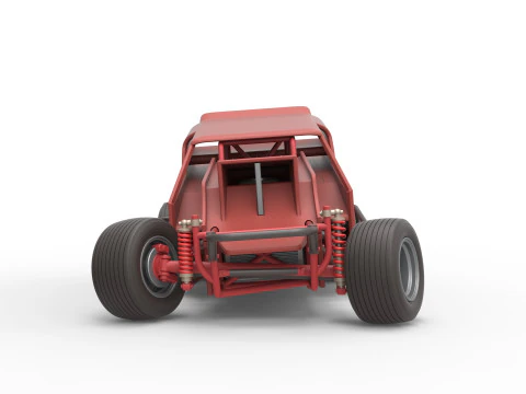 Vintage Dirt Modified stock car Version 4 while turning Scale 1 to 25 3D Print Model