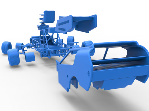 Vintage Dirt Modified stock car Version 4 while turning Scale 1 to 25 Modello di stampa 3D