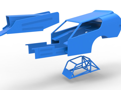 Shell of Vintage Dirt Modified stock car Version 4 Scale 1 to 25 3D 打印模型