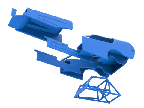 Shell of Vintage Dirt Modified stock car Version 4 Scale 1 to 25 3D Print Model