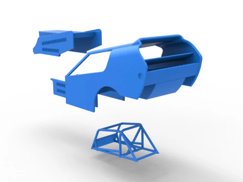 Shell of Vintage Dirt Modified stock car Version 4 Scale 1 to 25 3D Print Model