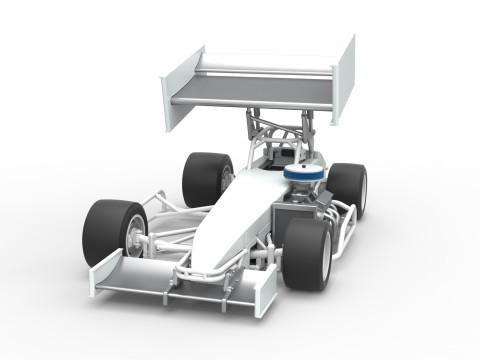 Supermodified front engine Winged race car V4 Scale 1 to 25 3D printmodel