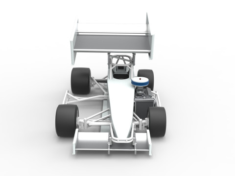 Supermodified front engine Winged race car V4 Scale 1 to 25 3D printmodel