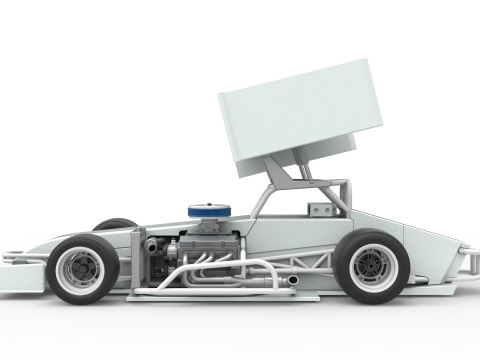 Supermodified front engine Winged race car V4 Scale 1 to 25 3D printmodel