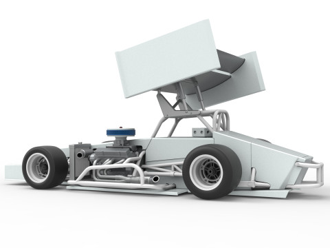 Supermodified front engine Winged race car V4 Scale 1 to 25 3D printmodel