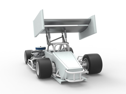 Supermodified front engine Winged race car V4 Scale 1 to 25 3D printmodel