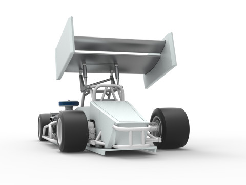 Supermodified front engine Winged race car V4 Scale 1 to 25 3D printmodel