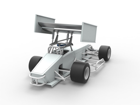 Supermodified front engine Winged race car V4 Scale 1 to 25 3D printmodel
