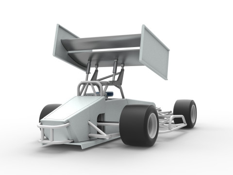 Supermodified front engine Winged race car V4 Scale 1 to 25 3D printmodel