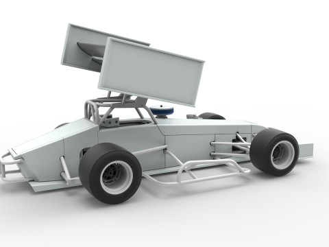 Supermodified front engine Winged race car V4 Scale 1 to 25 3D printmodel