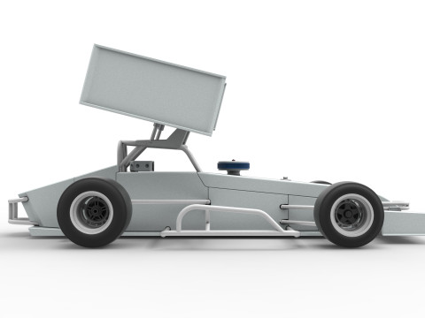 Supermodified front engine Winged race car V4 Scale 1 to 25 3D printmodel