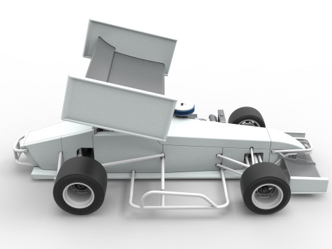 Supermodified front engine Winged race car V4 Scale 1 to 25 3D printmodel