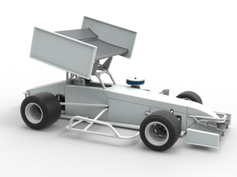 Supermodified front engine Winged race car V4 Scale 1 to 25 3D printmodel