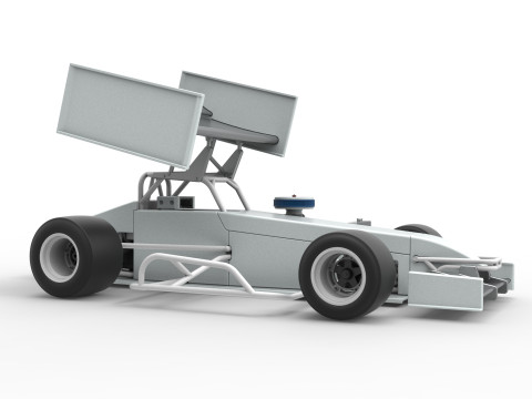 Supermodified front engine Winged race car V4 Scale 1 to 25 3D printmodel