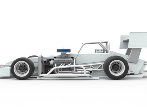 Supermodified front engine Winged race car V4 Scale 1 to 25 3D printmodel
