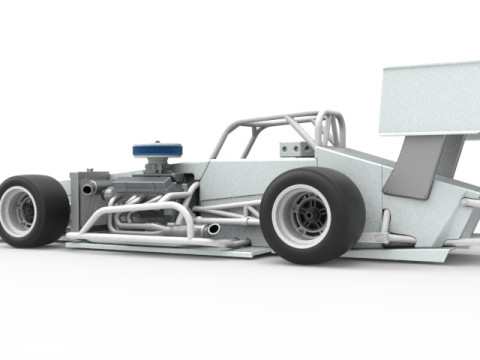 Supermodified front engine Winged race car V4 Scale 1 to 25 3D printmodel