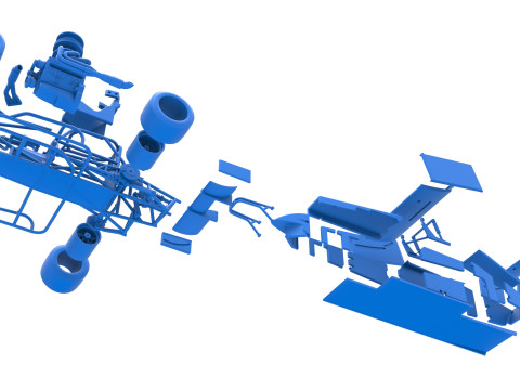Supermodified front engine Winged race car V4 Scale 1 to 25 3D printmodel