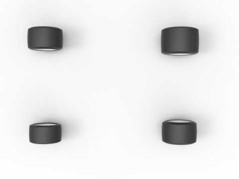 Wheel set of Asphalt Supermodified stock car Version 2 Scale 1 to 25 Modèles 3D en vedette