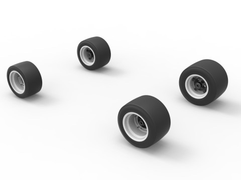 Wheel set of Asphalt Supermodified stock car Version 2 Scale 1 to 25 Modèles 3D en vedette