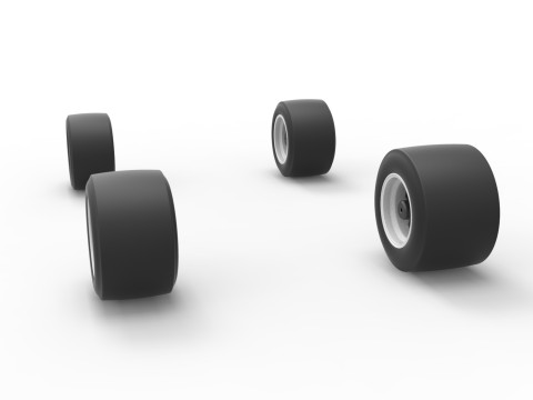 Wheel set of Asphalt Supermodified stock car Version 2 Scale 1 to 25 Modèles 3D en vedette