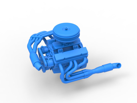 Engine V8 for Supermodified race car Version 4 Scale 1 to 25 3D Print Model