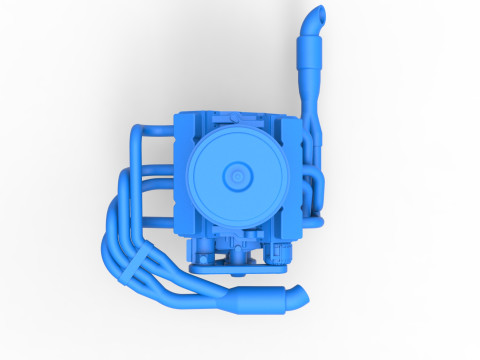 Engine V8 for Supermodified race car Version 4 Scale 1 to 25 3D Print Model