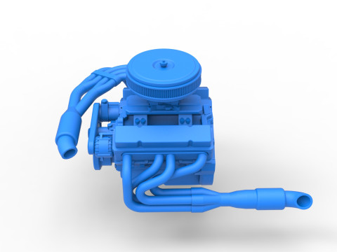 Engine V8 for Supermodified race car Version 4 Scale 1 to 25 3D Print Model