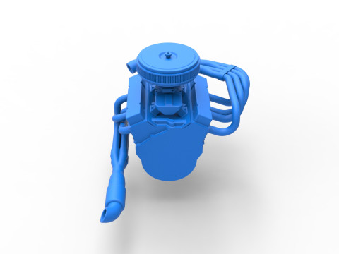 Engine V8 for Supermodified race car Version 4 Scale 1 to 25 3D Print Model