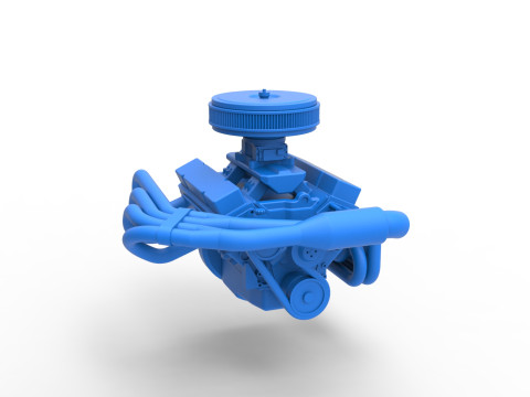 Engine V8 for Supermodified race car Version 4 Scale 1 to 25 3D Print Model