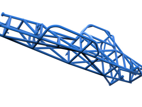 Frame of Supermodified front engine race car V4 Scale 1 to 25 Model Cetak 3D