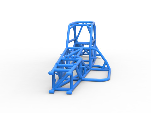 Frame of Supermodified front engine race car V4 Scale 1 to 25 Model Cetak 3D