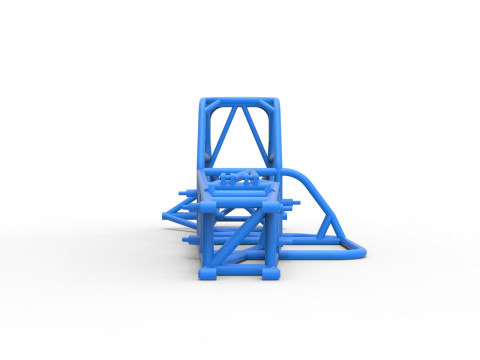 Frame of Supermodified front engine race car V4 Scale 1 to 25 Model Cetak 3D