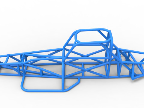 Frame of Supermodified front engine race car V4 Scale 1 to 25 Model Cetak 3D