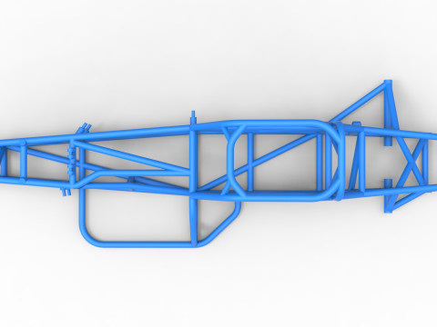 Frame of Supermodified front engine race car V4 Scale 1 to 25 Model Cetak 3D