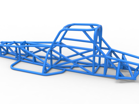 Frame of Supermodified front engine race car V4 Scale 1 to 25 Model Cetak 3D