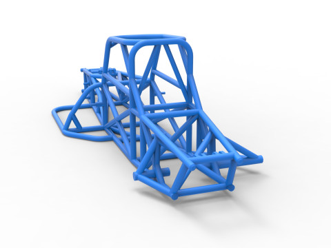 Frame of Supermodified front engine race car V4 Scale 1 to 25 Model Cetak 3D