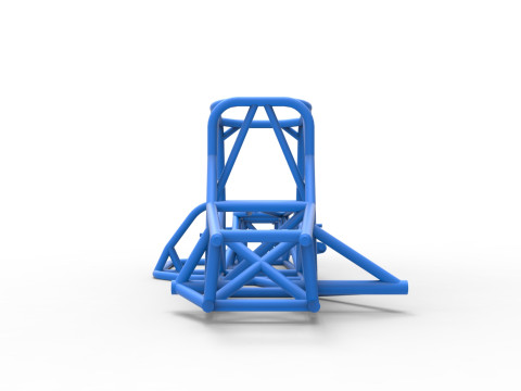 Frame of Supermodified front engine race car V4 Scale 1 to 25 Model Cetak 3D