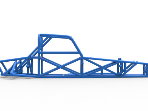 Frame of Supermodified front engine race car V4 Scale 1 to 25 Model Cetak 3D