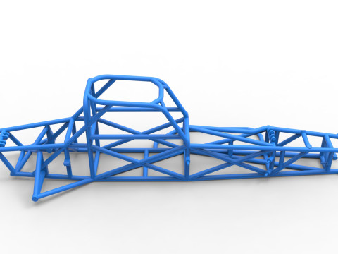 Frame of Supermodified front engine race car V4 Scale 1 to 25 Model Cetak 3D