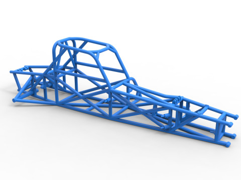 Frame of Supermodified front engine race car V4 Scale 1 to 25 Model Cetak 3D