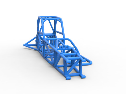 Frame of Supermodified front engine race car V4 Scale 1 to 25 Model Cetak 3D