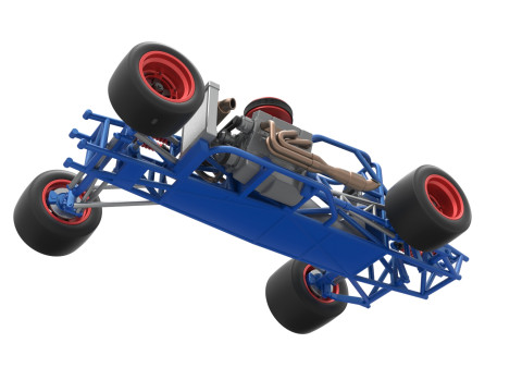 Supermodified front engine race car Base Version 4 Scale 1 to 25 3D Принт Модель