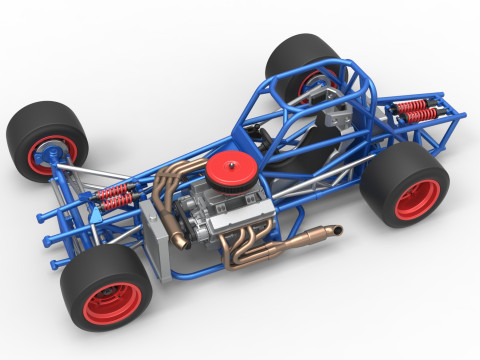 Supermodified front engine race car Base Version 4 Scale 1 to 25 3D Принт Модель