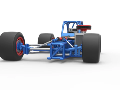 Supermodifizierter Rennwagen mit Frontmotor, Basisversion 4, Ma&szlig;stab 1 bis 25 3D Druckmodell