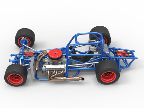 Supermodified front engine race car Base Version 4 Scale 1 to 25 3D Принт Модель