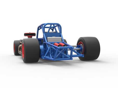 Supermodified front engine race car Base Version 4 Scale 1 to 25 3D Принт Модель